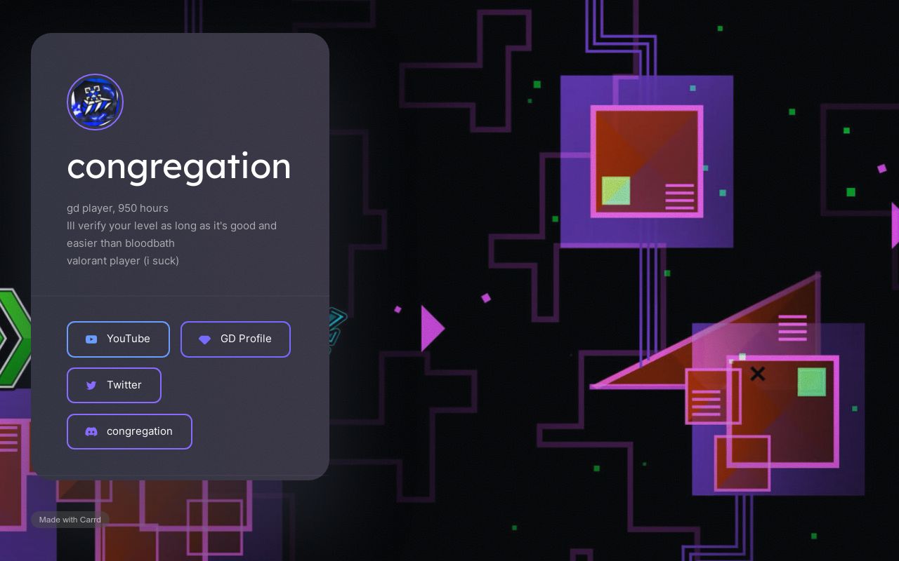 Carrd profile picture for @congregation